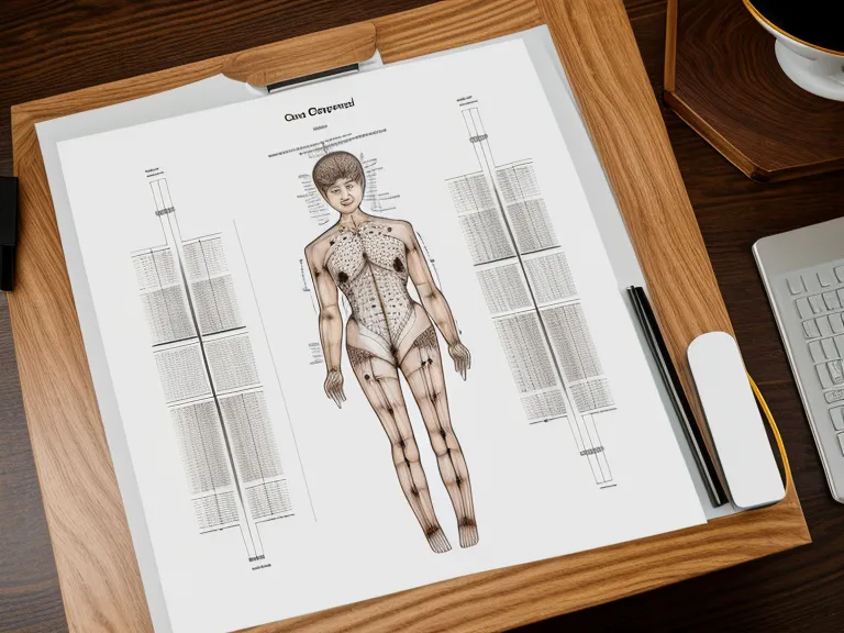 Nahaufnahme einer Körpergrafik mit Markierungen zu den neun Zentren